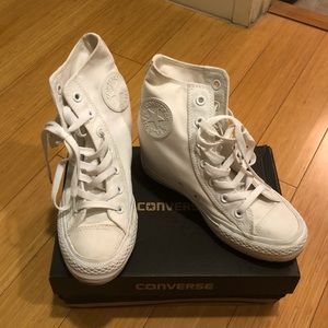 White Converse Wedge Chuck Taylor All Stars 7